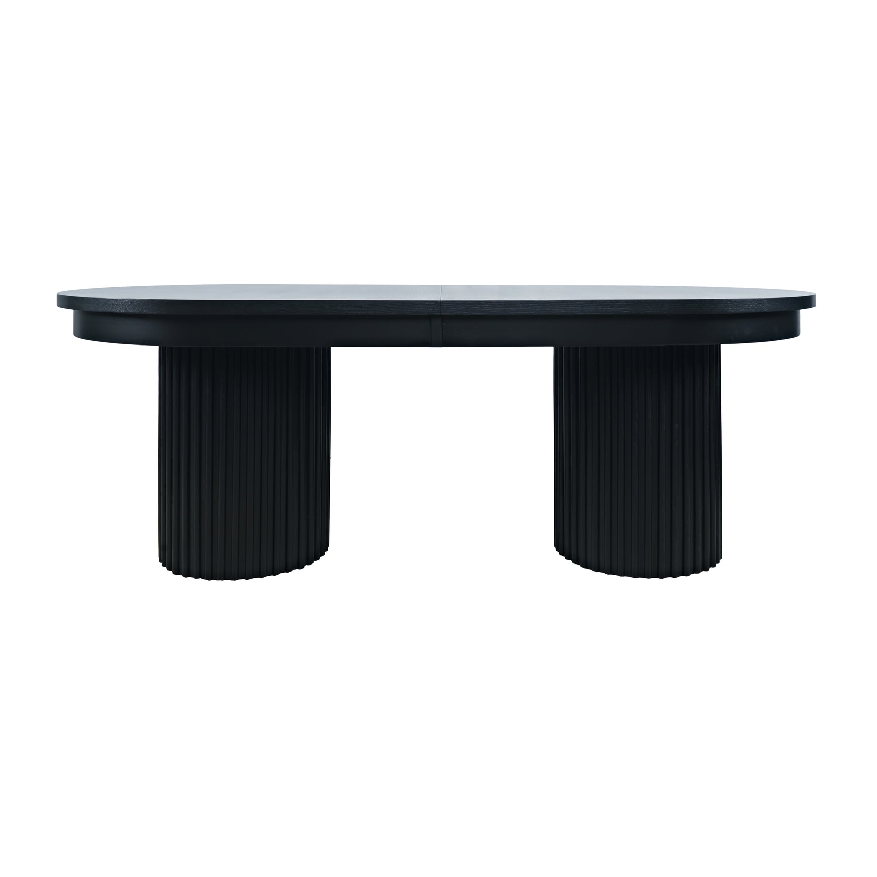 Auden Black Double Ped Dining Table w/ 6 Tate Chair - Ornate Home