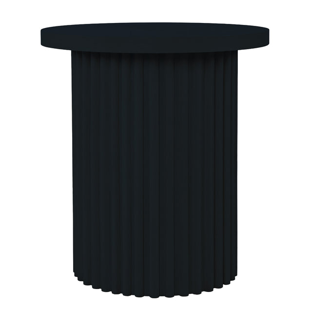 Auden Black Round End Table - Ornate Home