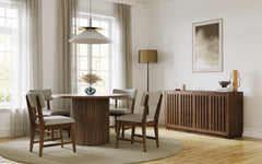 Auden Chestnut 48 Dining Table w/ 6 Beck Chairs - Ornate Home