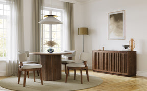 Auden Chestnut 48 Dining Table w/ 4 Tate Chairs - Ornate Home