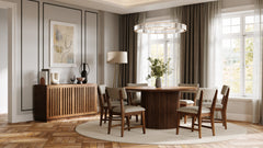 Auden Chestnut 60 Dining Table w/ 6 Beck Chairs - Ornate Home