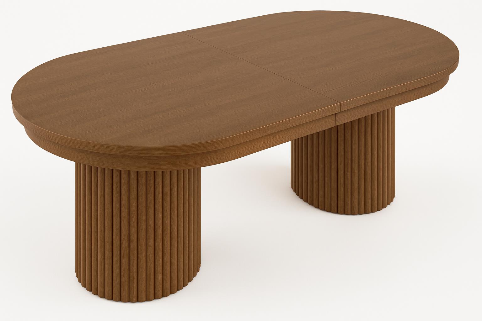 Auden Chestnut Double Ped Dining Table w/ 6 Tate Chair - Ornate Home