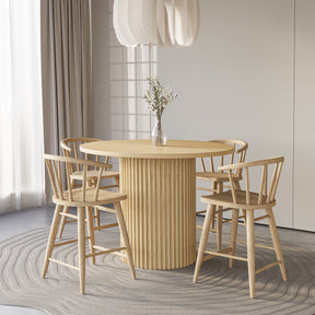 Auden Natural 48 Counter Dining Table w/ 4 Fitz Stools - Ornate Home