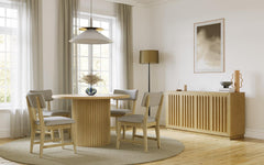 Auden Natural 48 Dining Table w/ 4 Beck Chairs - Ornate Home