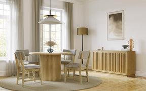 Auden Natural 48 Dining Table w/ 4 Beck Chairs - Ornate Home