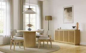 Auden Natural 48 Dining Table w/ 4 Tate Chairs - Ornate Home
