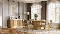 Auden Natural 60 Dining Table w/ 6 Beck Chairs - Ornate Home
