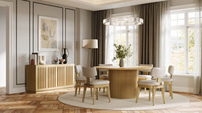Auden Natural 60 Dining Table w/ 6 Tate Chairs - Ornate Home