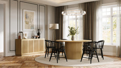 Auden Natural/Black 60 Dining Table w/ 4 Fitz Chairs - Ornate Home