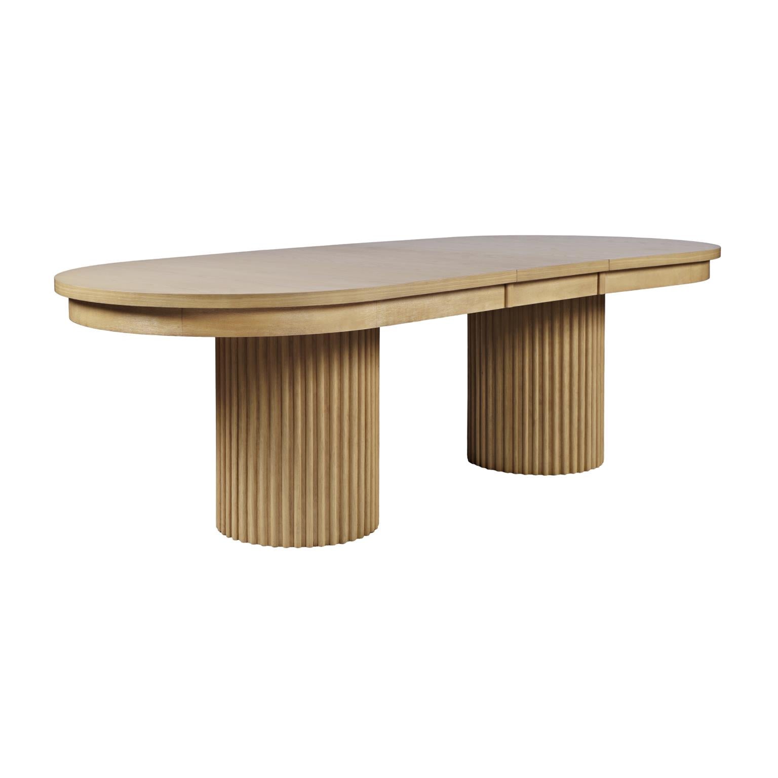 Auden Natural Double Ped Dining Table w/ 6 Tate Chair - Ornate Home