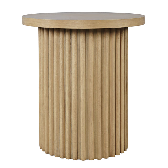 Auden Natural Round End Table - Ornate Home