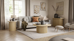 Auden Natural Round End Table - Ornate Home