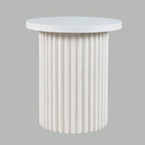 Auden White Round End Table - Ornate Home