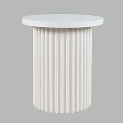 Auden White Round End Table - Ornate Home