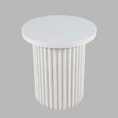 Auden White Round End Table - Ornate Home