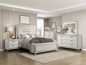 Audra White/Gold 5-Piece Queen Bedroom Set - Ornate Home