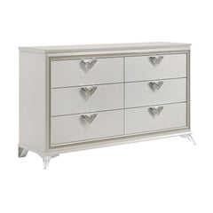 Audra White/Gold 5-Piece Queen Bedroom Set - Ornate Home