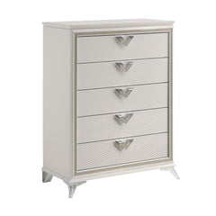 Audra White/Gold 5-Piece Queen Bedroom Set - Ornate Home