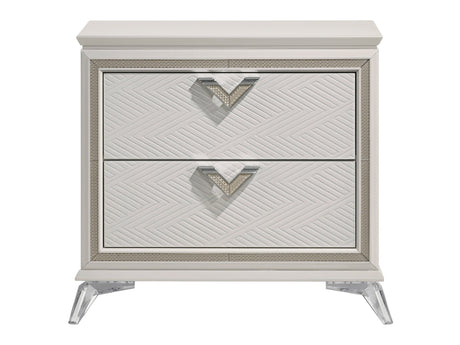 Audra White Nightstand - Ornate Home