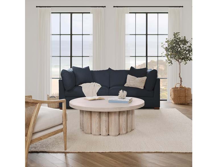 Audrey Navy Upholstered Sofa - Ornate Home