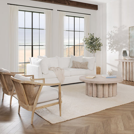 Audrey White Upholstered Sofa - Ornate Home