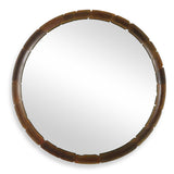 Auger Bronze/Amber Glass Round Mirror - Ornate Home