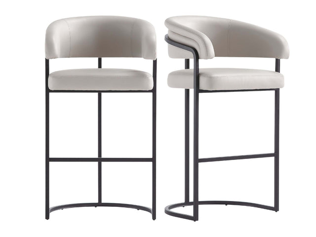 Augusta Barstool in Light Grey (set of 2) - Ornate Home