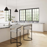 Augusta Barstool in Light Grey (set of 2) - Ornate Home