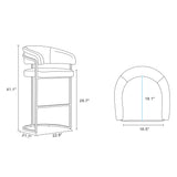 Augusta Barstool in Light Grey (set of 2) - Ornate Home