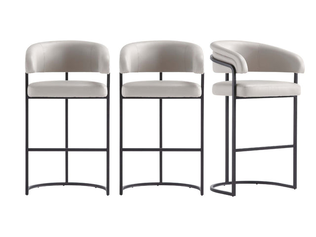 Augusta Barstool in Light Grey (set of 3) - Ornate Home