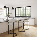 Augusta Barstool in Light Grey (set of 3) - Ornate Home