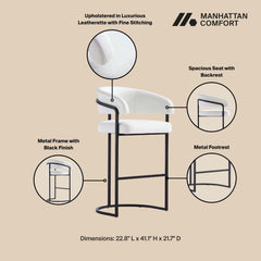 Augusta Barstool in White - Ornate Home