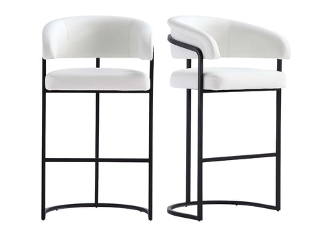 Augusta Barstool in White (set of 2) - Ornate Home