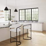 Augusta Barstool in White (set of 2) - Ornate Home