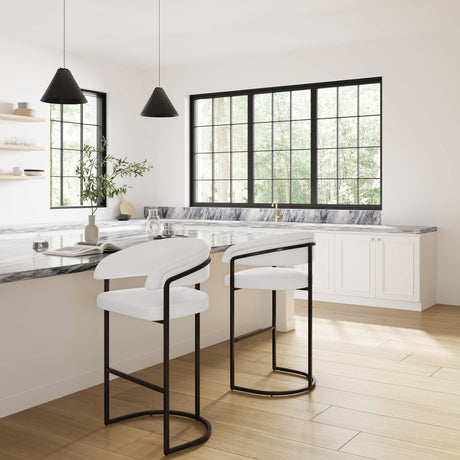 Augusta Barstool in White (set of 2) - Ornate Home