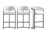 Augusta Barstool in White (set of 3) - Ornate Home