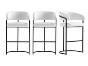 Augusta Barstool in White (set of 3) - Ornate Home