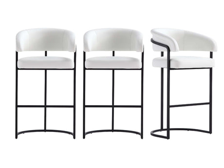 Augusta Barstool in White (set of 3) - Ornate Home