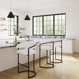 Augusta Barstool in White (set of 3) - Ornate Home