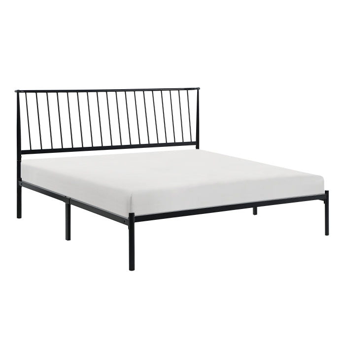 Augusta Black Eastern King Platform Bed - Ornate Home