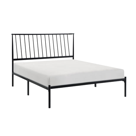 Augusta Black Queen Platform Bed - Ornate Home