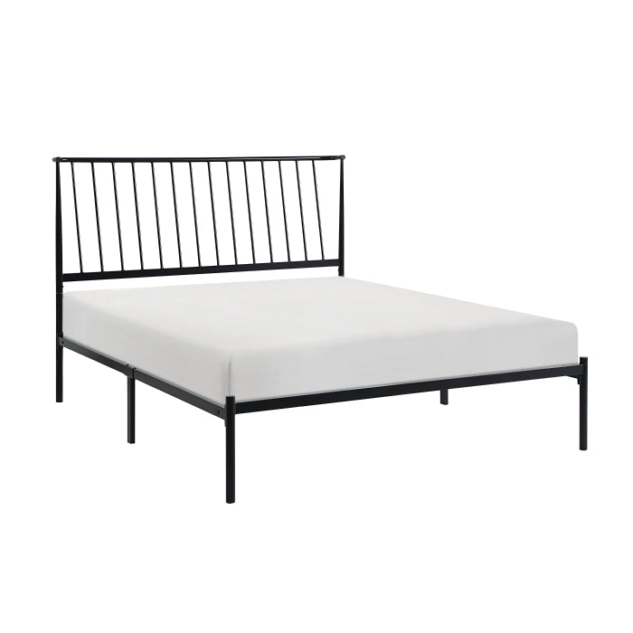 Augusta Black Queen Platform Bed - Ornate Home