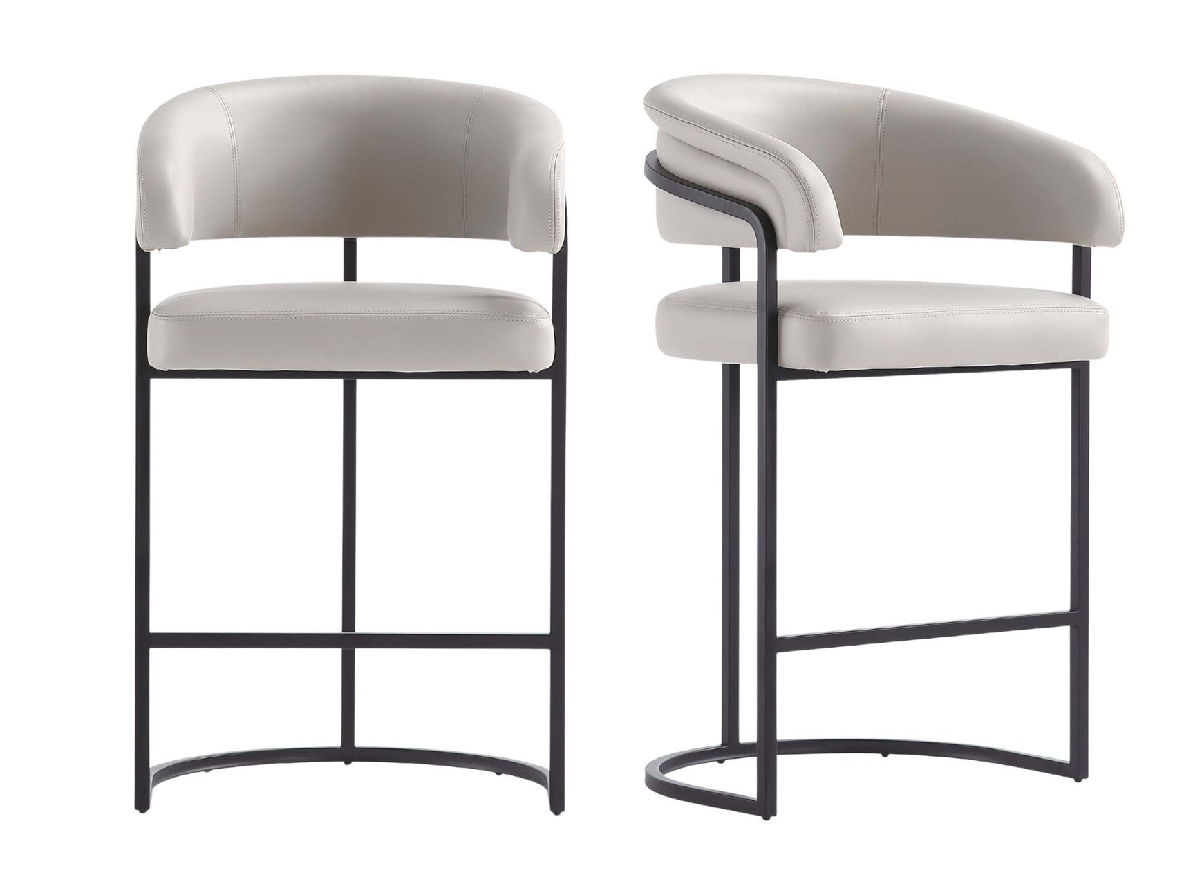 Augusta Counter Stool in Light Grey (set of 2) - Ornate Home