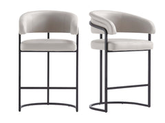 Augusta Counter Stool in Light Grey (set of 2) - Ornate Home