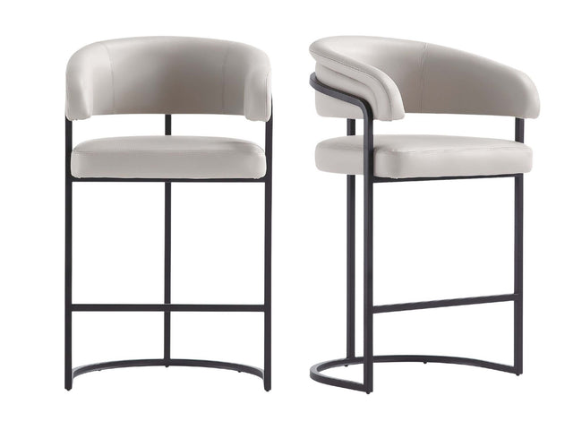 Augusta Counter Stool in Light Grey (set of 2) - Ornate Home