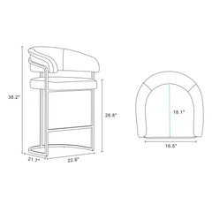 Augusta Counter Stool in Light Grey (set of 2) - Ornate Home