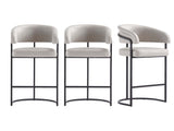 Augusta Counter Stool in Light Grey (set of 3) - Ornate Home