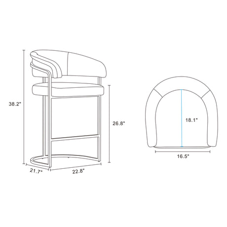 Augusta Counter Stool in White - Ornate Home