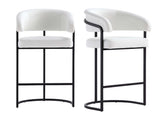Augusta Counter Stool in White (set of 2) - Ornate Home