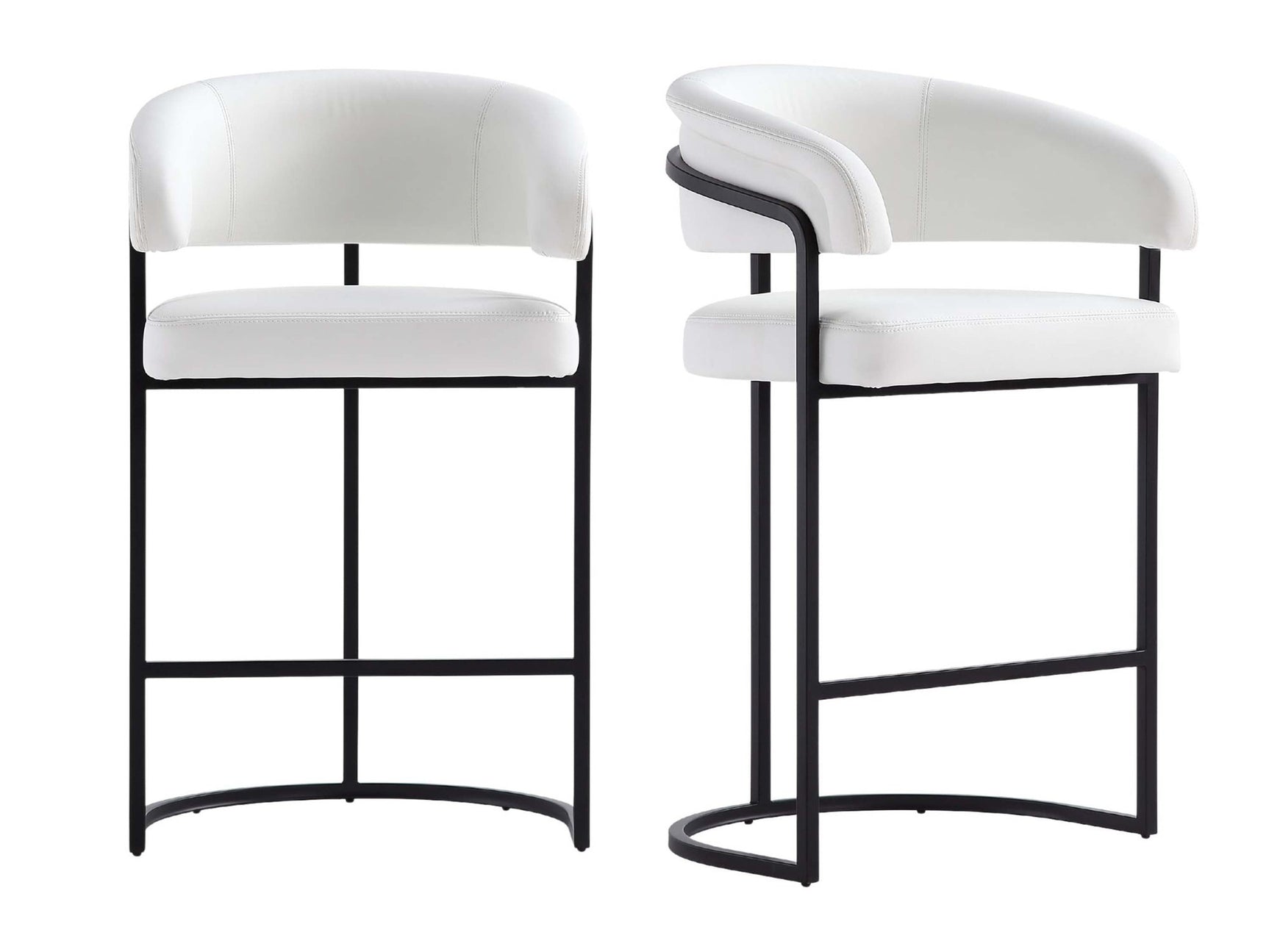 Augusta Counter Stool in White (set of 2) - Ornate Home